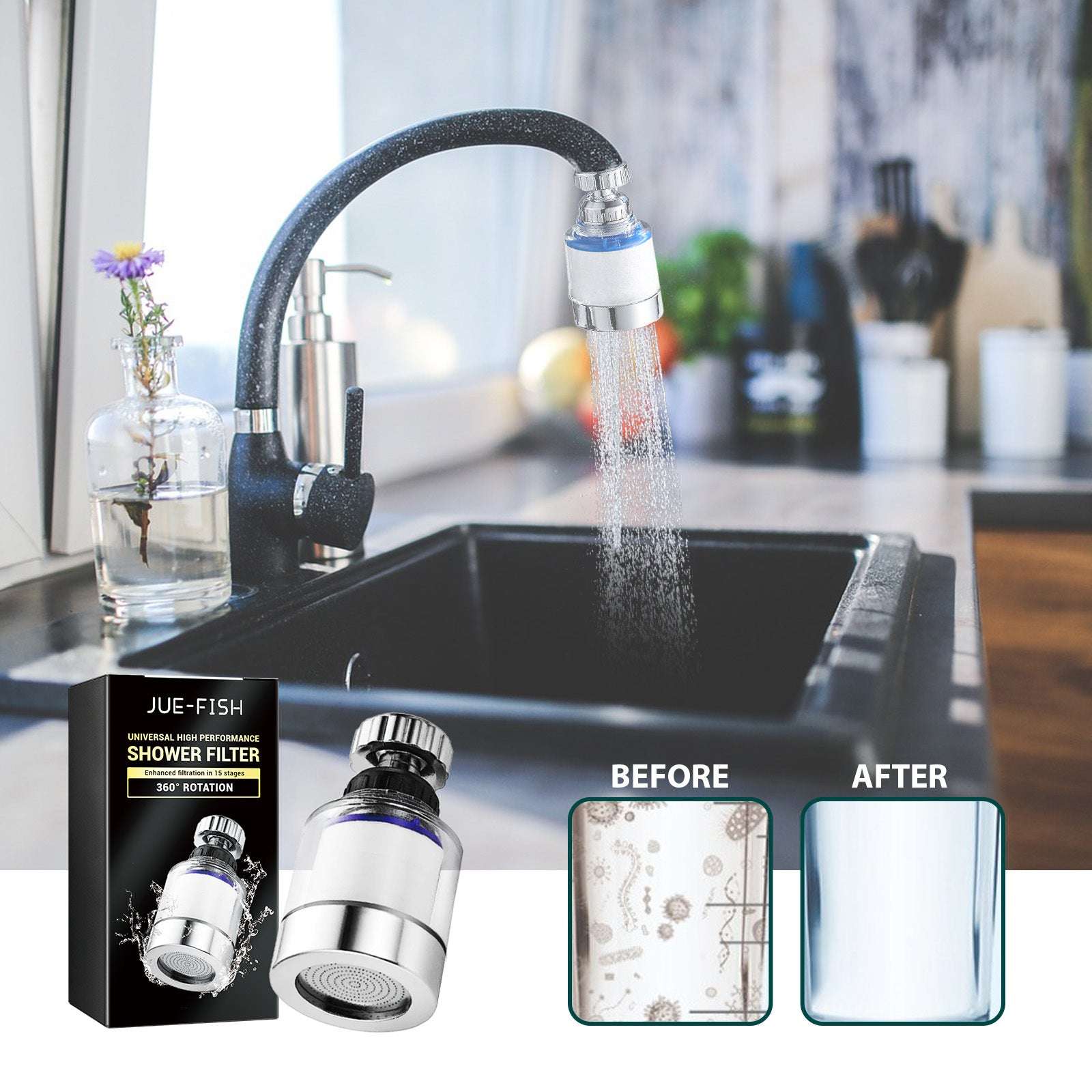360 Degree Rotating Faucet Filter Home Water Purifier