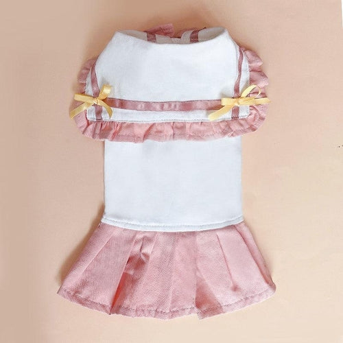 Cute Summer Cat Dress With Pleated Skirt And Rabbit Ears