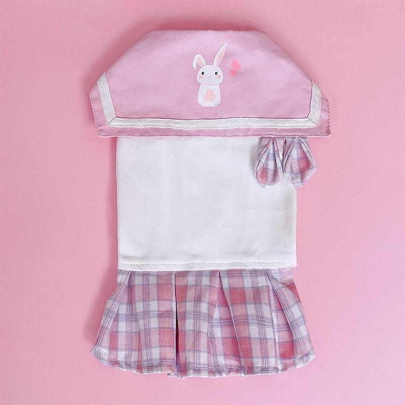 Cute Summer Cat Dress With Pleated Skirt And Rabbit Ears